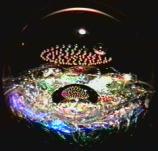 Moon with Bubble Grid paperweight by Rebecca Stewart